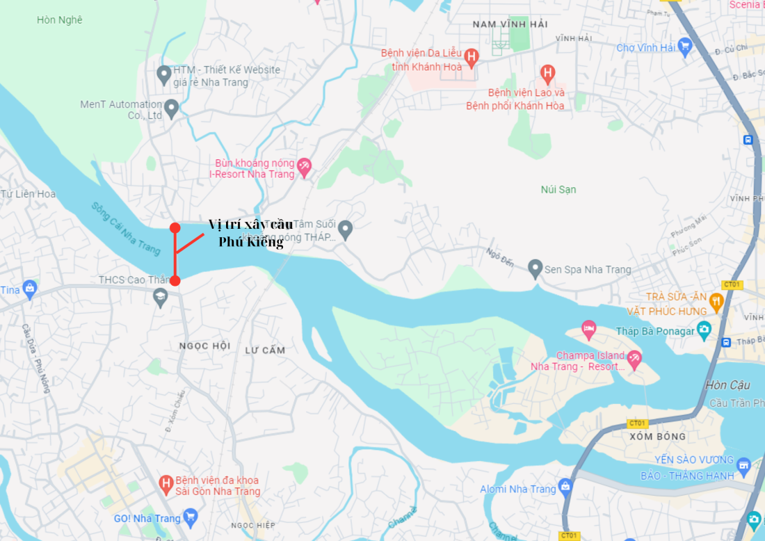 Vị trí xây dựng cầu Phú Kiểng